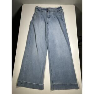 BCBGeneration Wide Leg Jeans Womens 26 High Rise Y2K Light Wash Denim